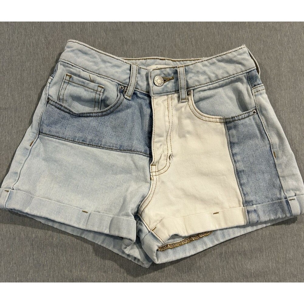 Y2K Patchwork Denim Mom Shorts Cuff Pacsun Size 23